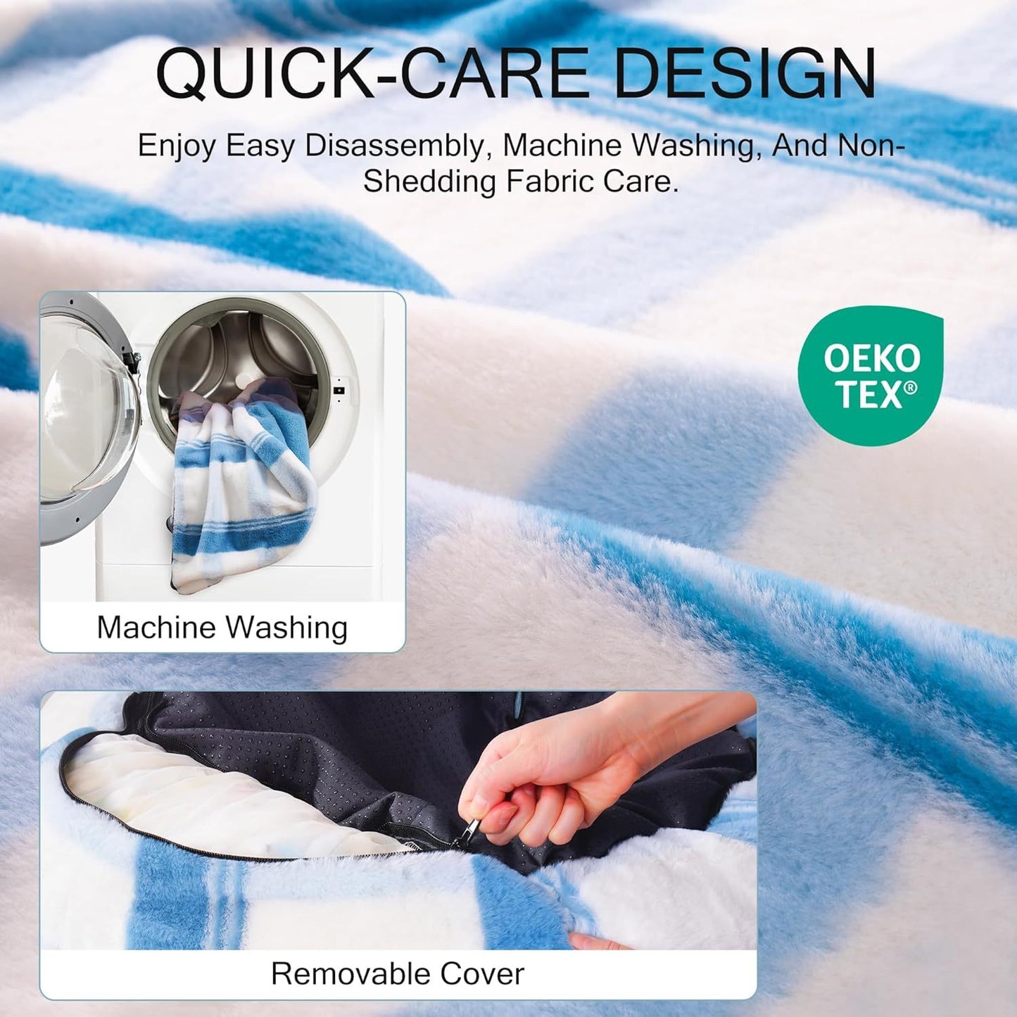 MEWOOFUN Plush Round Cat Bed For Indoor Cats - Calming Washable Pet Bed With Non-Slip Bottom, Soft Fluffy Dog Bed For Puppy & Kitten, 23 Inch Blue Striped