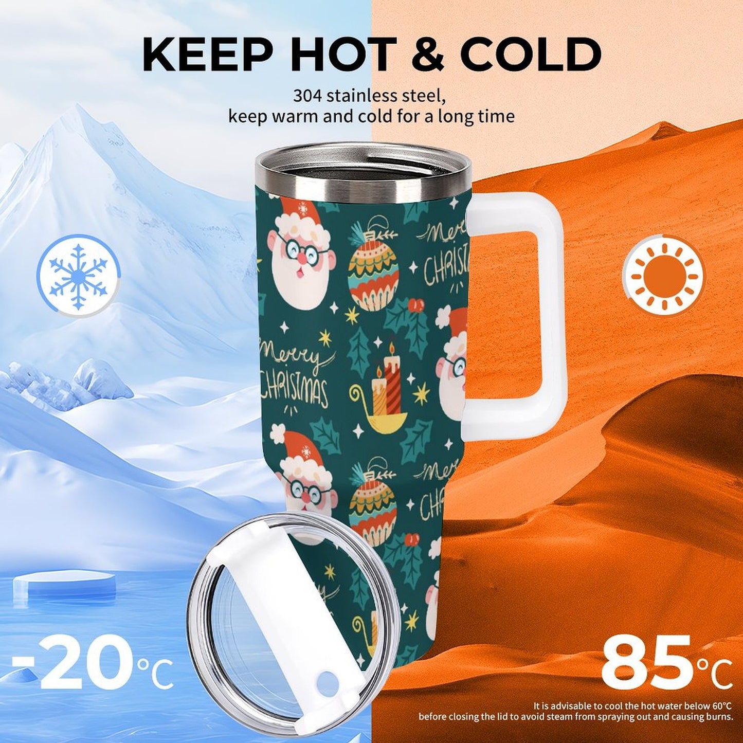 PHDT00059 POD US Local Tumbler 40 oz Large Capacity Car Cup Christmas