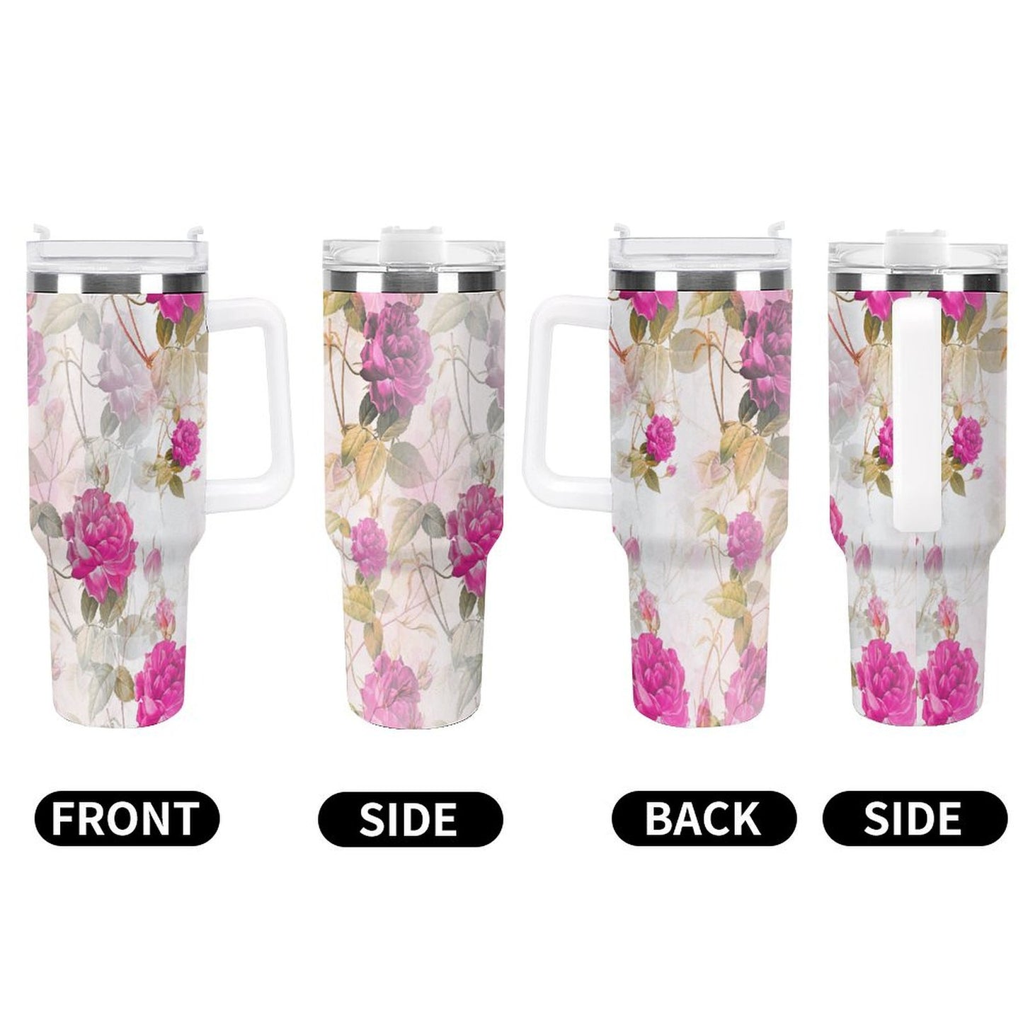 PHDT00196 POD US Local Tumbler 40 oz Large Capacity Car Cup Roses