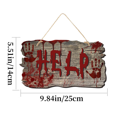 Imitation Wooden Doorplate Ghost Festival Haunted House Horror Atmosphere Decoration