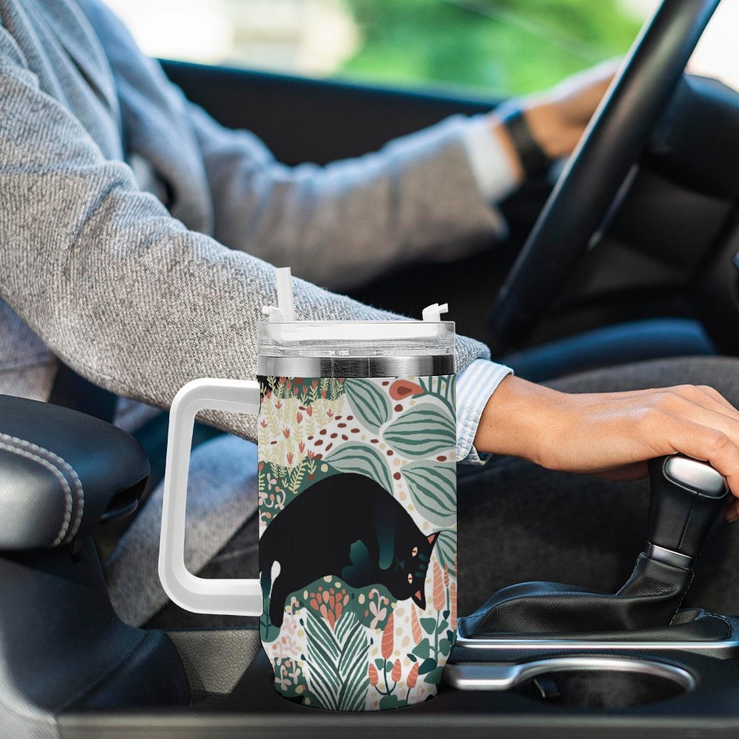 PHDT00251 POD US Local Tumbler 40 oz Large Capacity Car Cup Cat