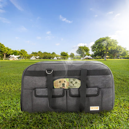 US Local Cat Carrier With Wheels, Rolling Pet Carrier With Telescopic Handle And Shoulder Strap, Dog Carrier With Wheels For Pets Under 35 Lbs, With 1 Folding Bowl, Black