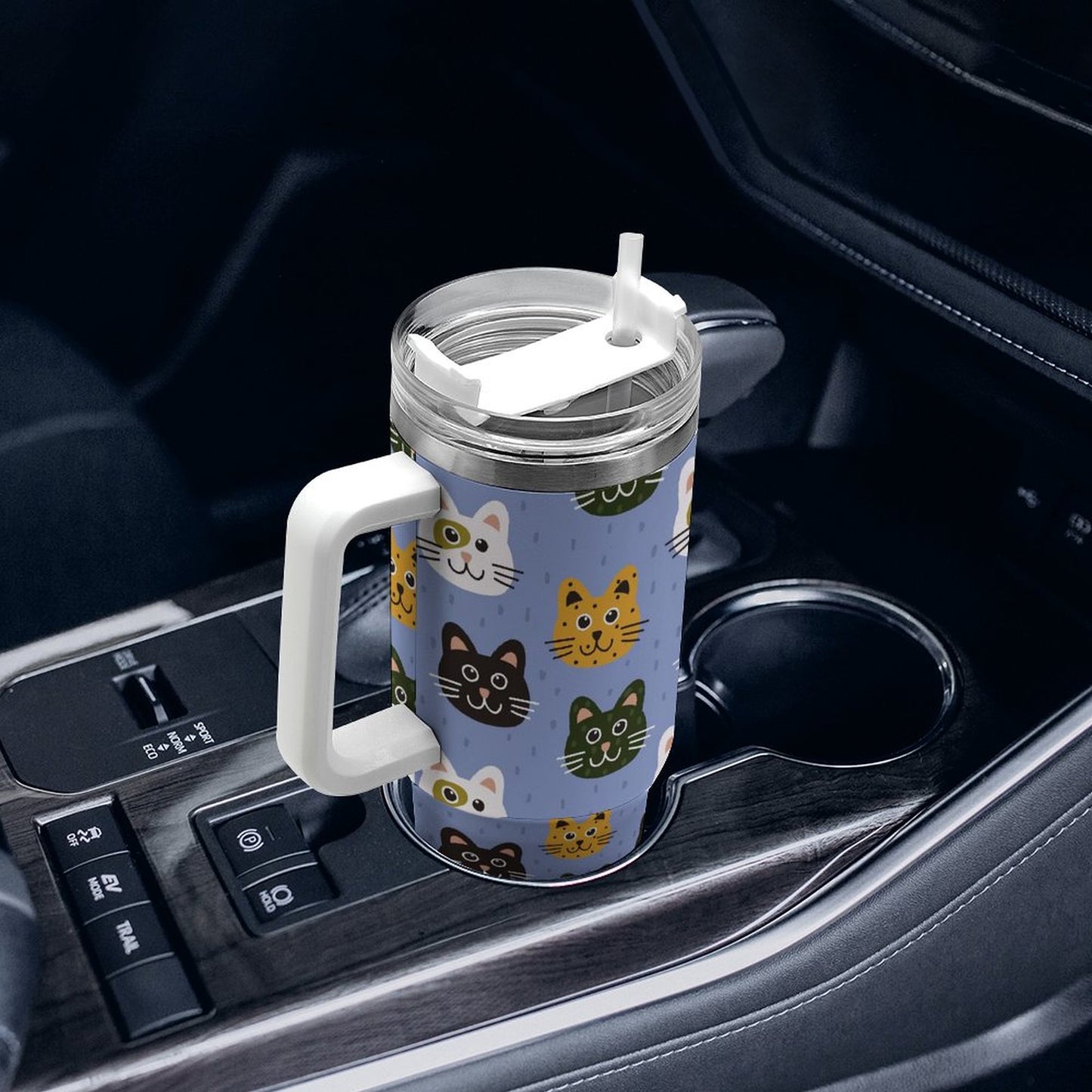 PHDT00258 POD US Local Tumbler 40 oz Large Capacity Car Cup Cat cute blue