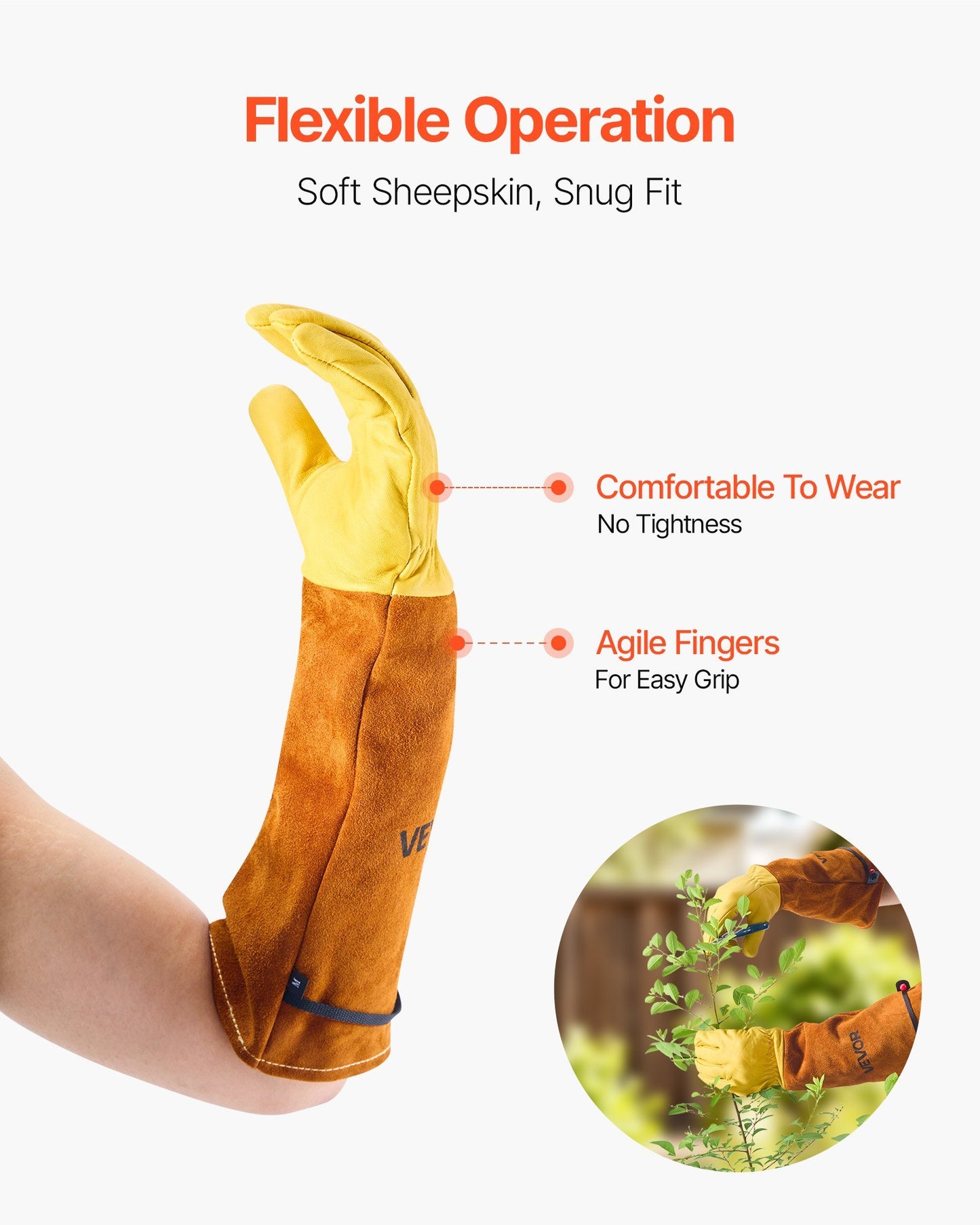 US Local Gardening Gloves Thorn Proof Long Leather Rose Pruning Gloves For Men & Women