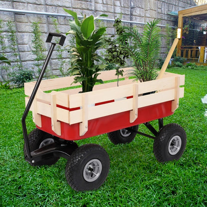 US Local Iron Wood Garden Cart With Four Wheels