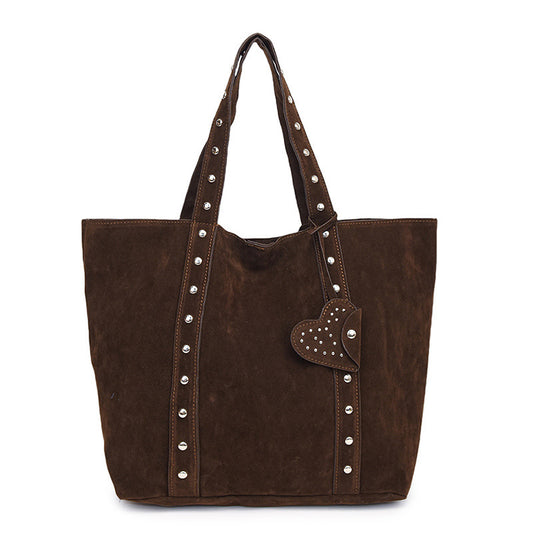 Special-interest Design Rivet Hand-carrying Tote Bag Fashion Commuter Shoulder Underarm Bag