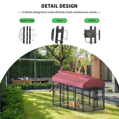 US Local 12 Pieces Square Tube Wire Running Cage Black Running Cage Single Door