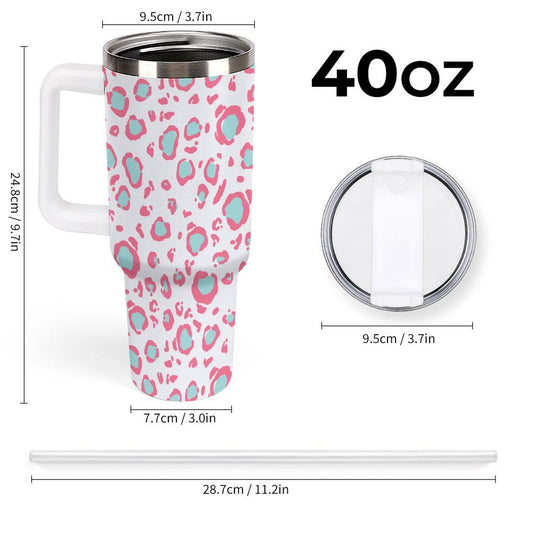 PHDT00201 POD US Local Tumbler 40 oz Large Capacity Car Cup Pink Leopard
