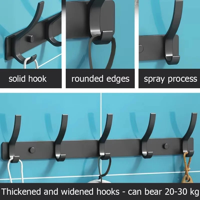 UK Local 1 pc Wall Mount Coat Rack Thickened Cloth Hook Bathroom Sticky Hook Towel Cloth Wall Hanger Iron Crafts For Wall Hanging