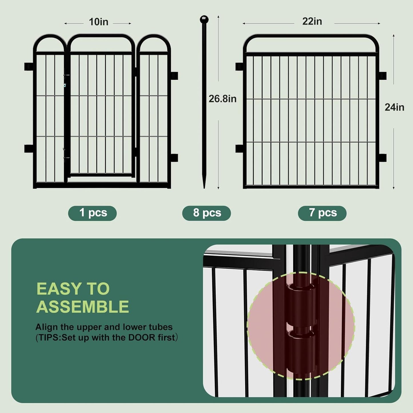 US Local Gardner Pet Dog Fence Indoor And Outdoor Small And Medium Dog Foldable With Gravity Automatic Lock Pet Activity Fence