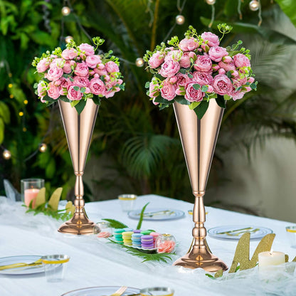 US Local 2-10 Pcs Golden Vase Flower Wedding Centerpieces