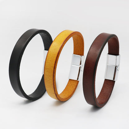 Retro Creative Leather Bracelet Magnetic Snap Bracelet