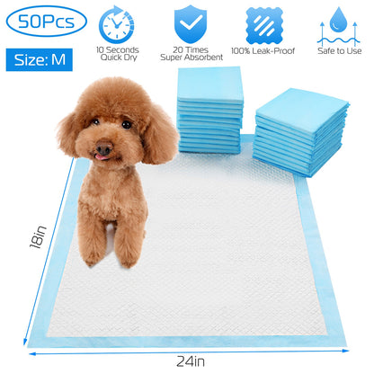 US Local 50Pcs Per Set Dog Training Pads Puppy Pee Pads Cat Wee Mats Potty-Train 24in X 18in M