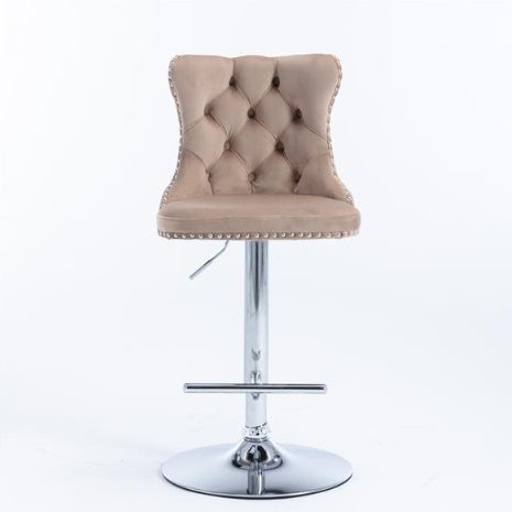 US Local 2-piece Set Of Rotating Velvet Bar Stools