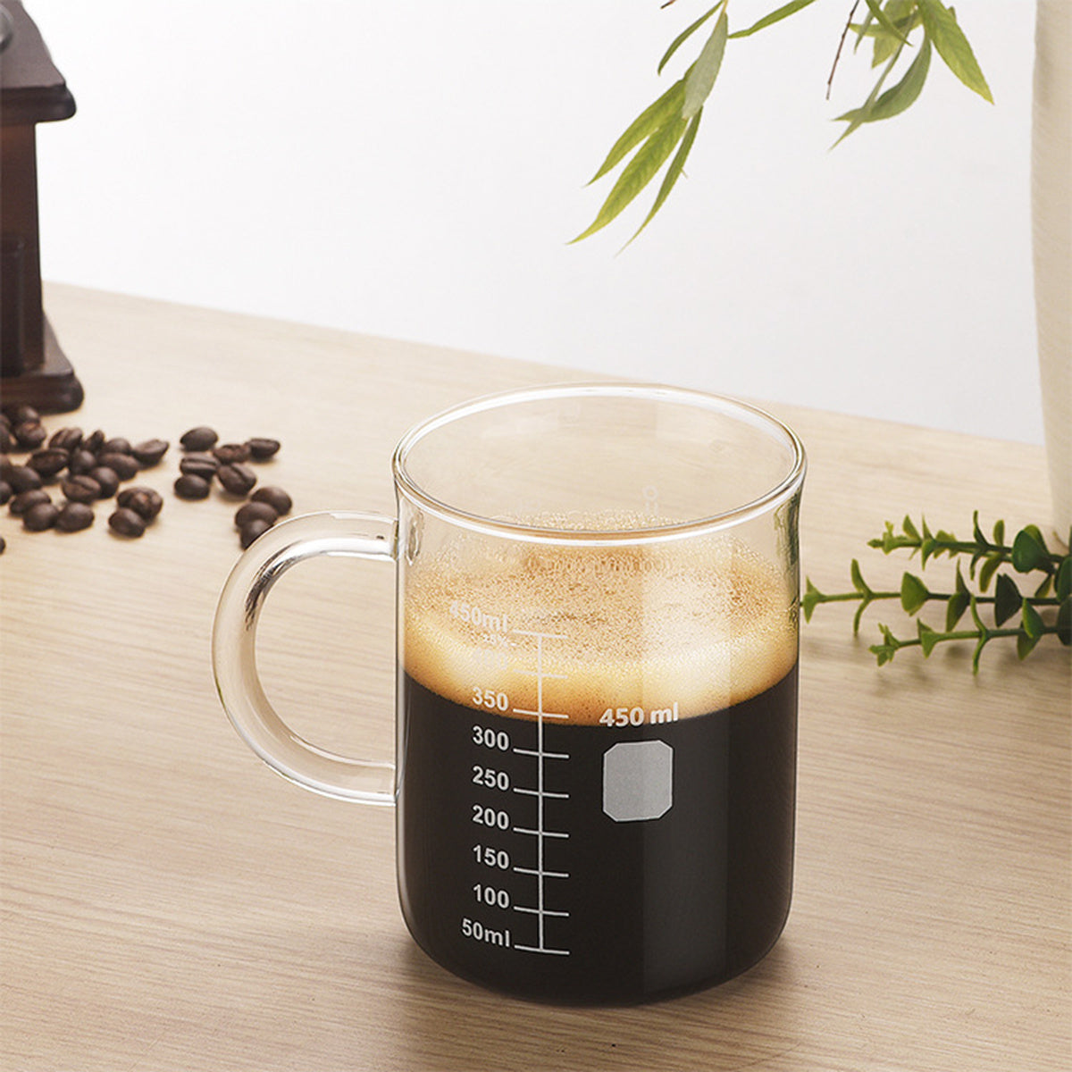 US Local 1PCS High Borosilicate Glass Cup,Coffee Cup,Coffee Shared Cup With Scale Marking