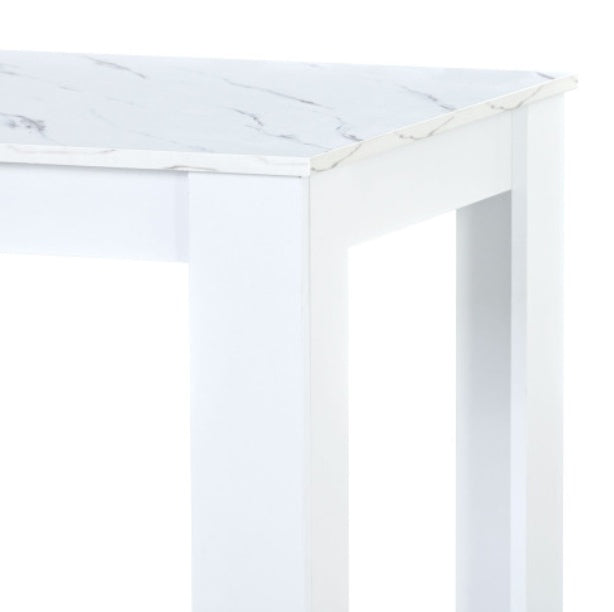 UK Local Dining Table With 2 Benches Dining Table Set For Kitchen, Dining Room, Small Space Artificial Marble White