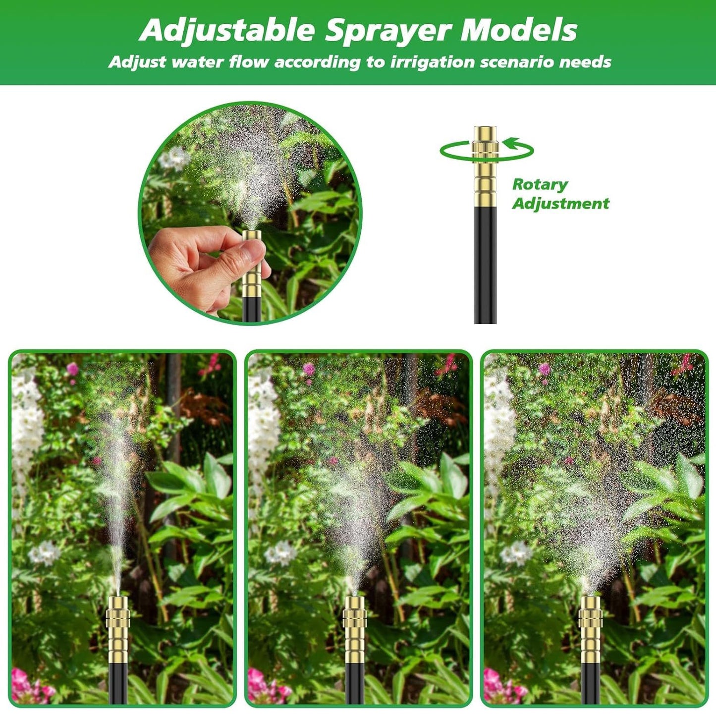 UK Local 360 Adjustable Irrigation System Kit Garden Watering System Drip Irrigation Kit For Garden, Yard, Lawn, Greenhouse, Plants