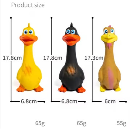 US Local US LOCAL STOCK Hiphoppet New Latex Interactive Dog Chew Toys Cute Duck Shape Squeaky Pet Dog Interactive Boredom Buster Toys