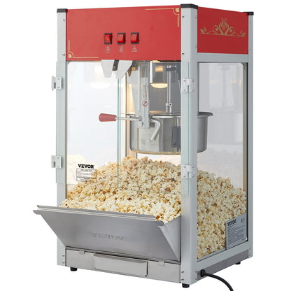 US Local Popcorn Popper Machine 12 Oz Countertop Popcorn Maker 1440W 80 Cups Red