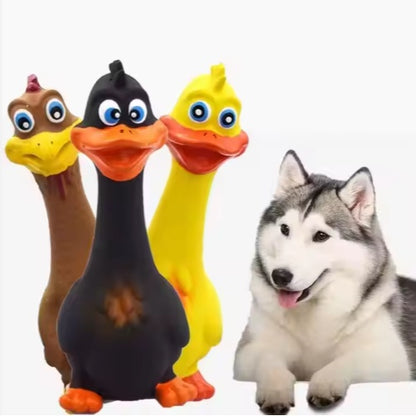 US Local US LOCAL STOCK Hiphoppet New Latex Interactive Dog Chew Toys Cute Duck Shape Squeaky Pet Dog Interactive Boredom Buster Toys