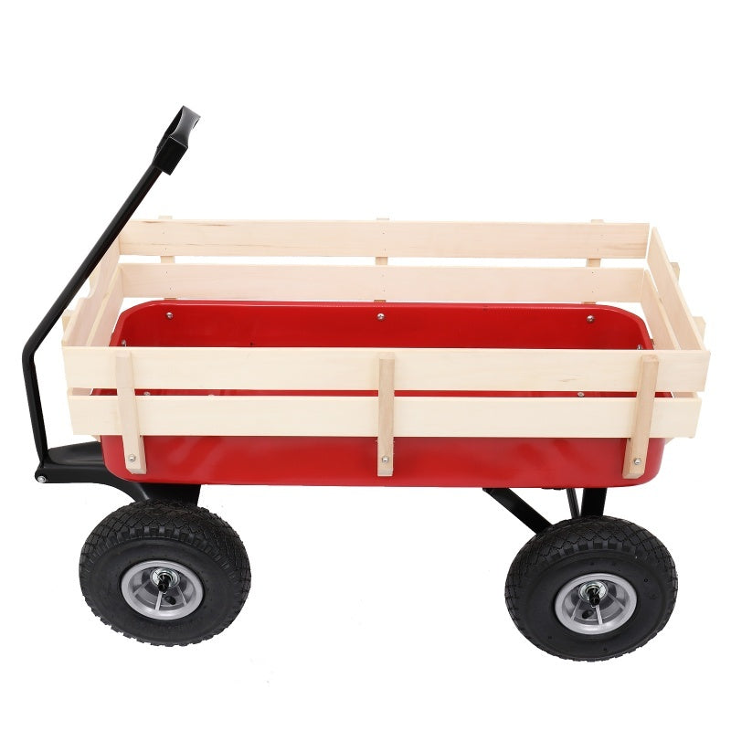US Local Iron Wood Garden Cart With Four Wheels