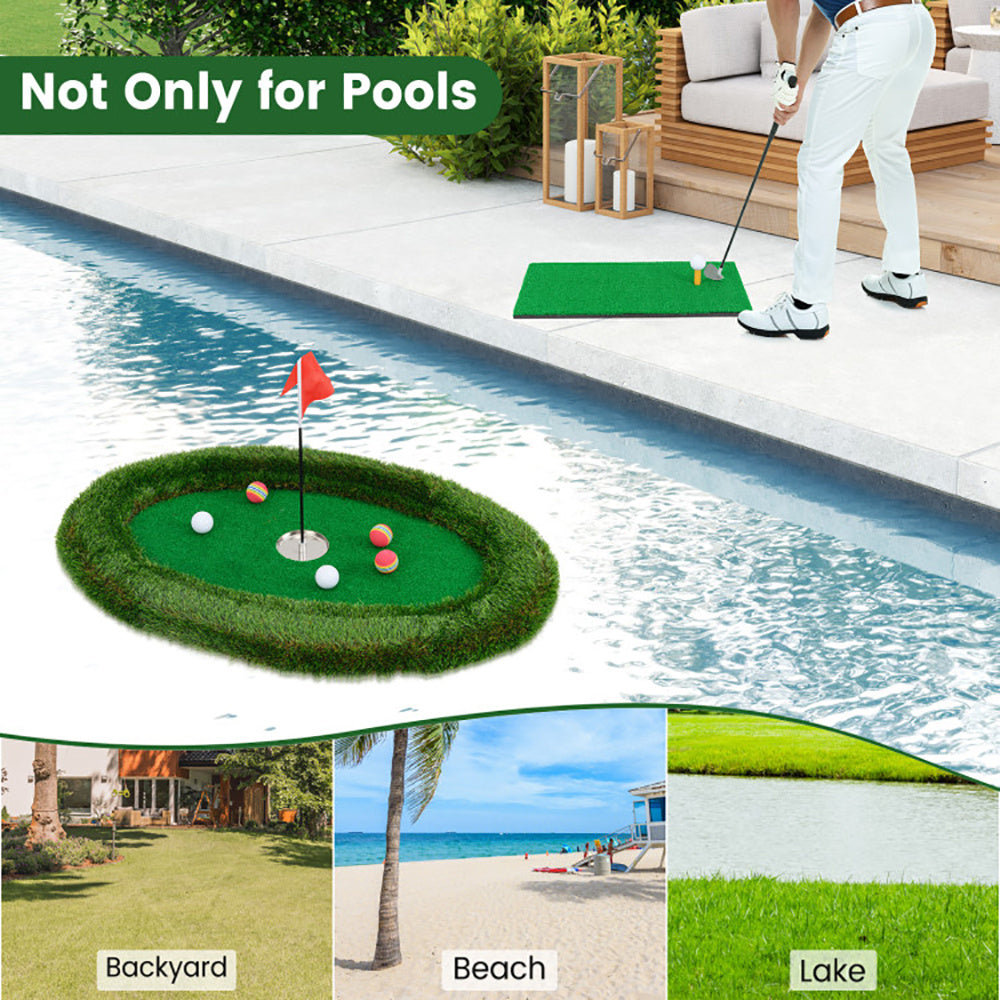 US Local Floating Golf Green Oval Floating Chipping For Pool