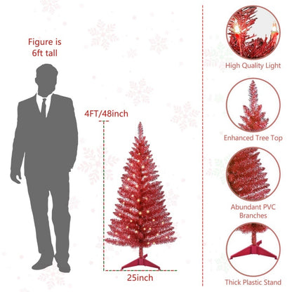 US Local 4ft Red Christmas Tree, Christmas Decorations