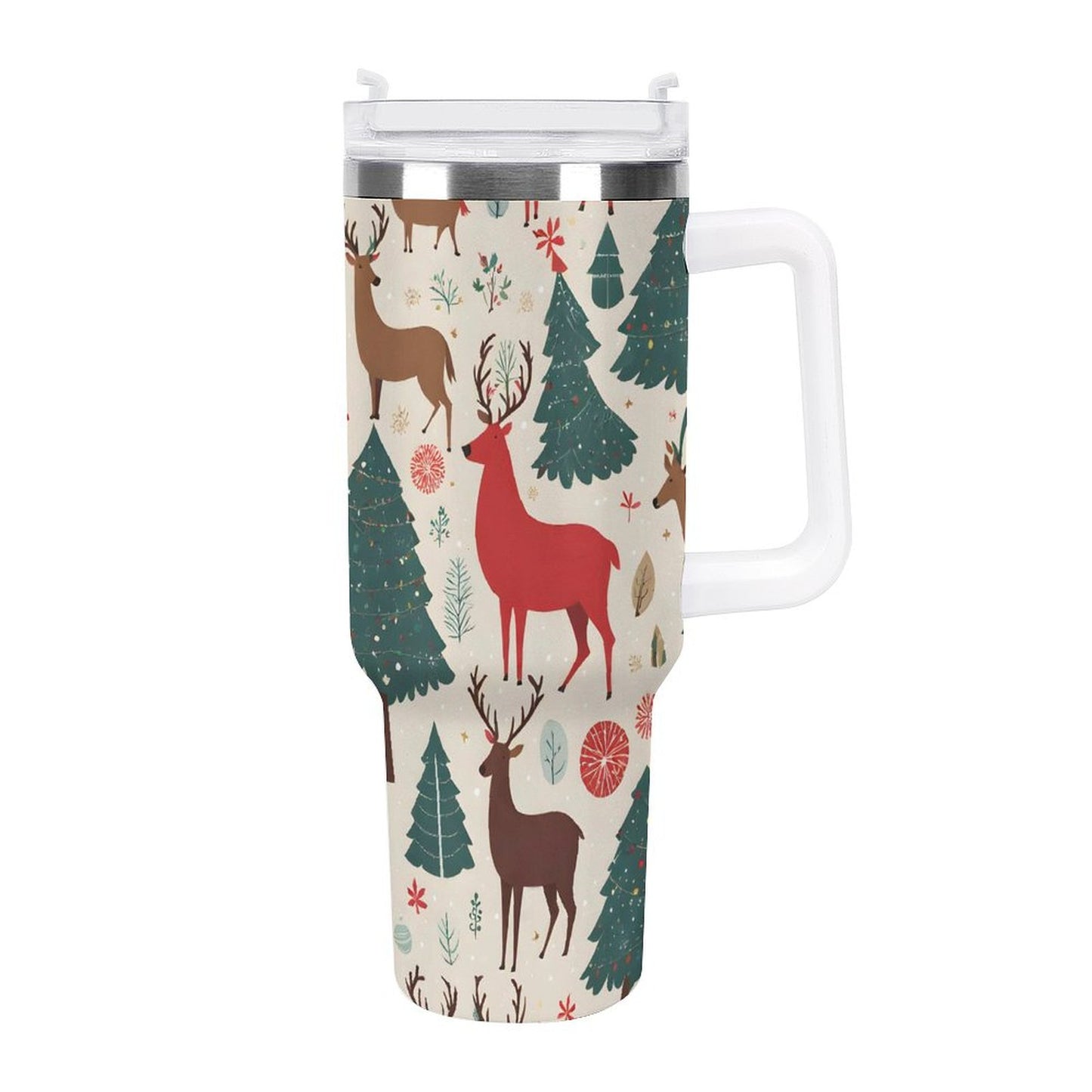 PHDT00361 POD US Local Tumbler 40 oz Large Capacity Car Cup Elk, Christmas Tree