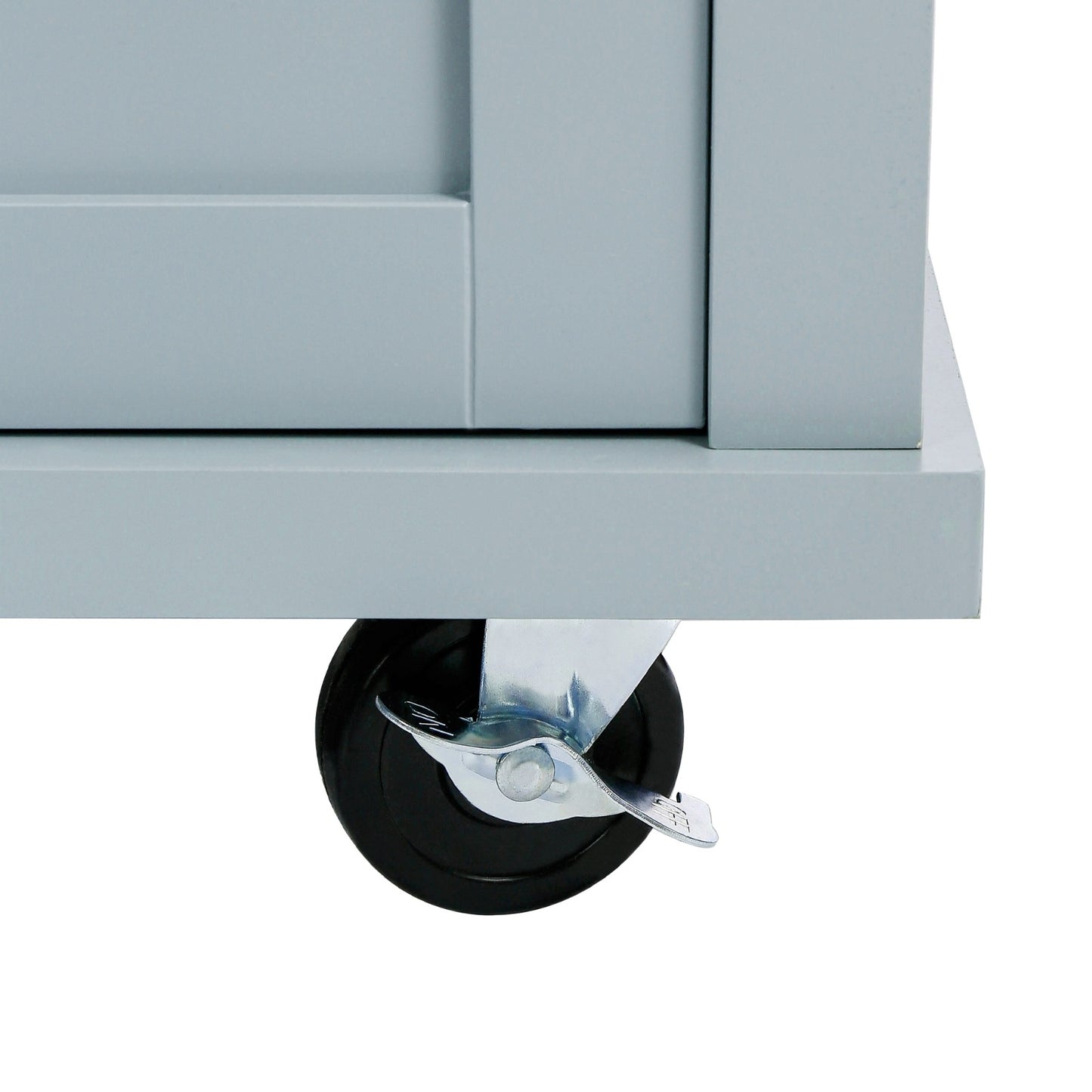 US Local Kitchen Cart With Rubberwood Drop-Leaf Countertop, Cabinet, Storage Racks