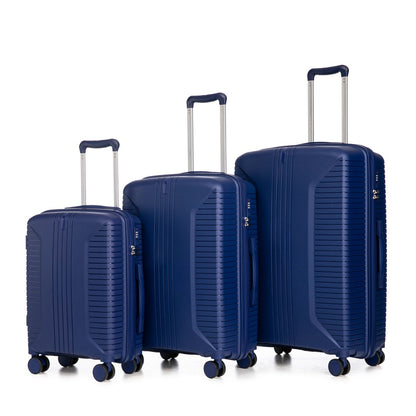 US Local 20   24   28  3 Pcs  Set In PP Spinner Wheel Luggage, Carry On Suitcase, Matching Color, Combination Lock