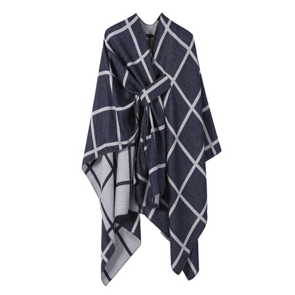 US Local Women's Fashion Gingham Check Warm Scarf