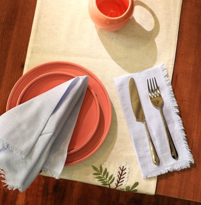 US Local Premium Cotton Napkins Set Of 4-20x20 Inch, Classic Hemstitch Dinner Napkins
