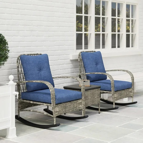 US Local Rattan Chaise Lounge Chair, Wicker Patio Furniture Set