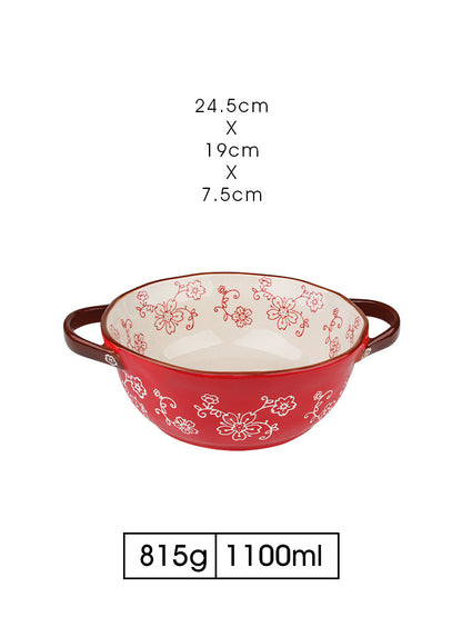 Household Ceramic Microwave Oven Noodle Bowl