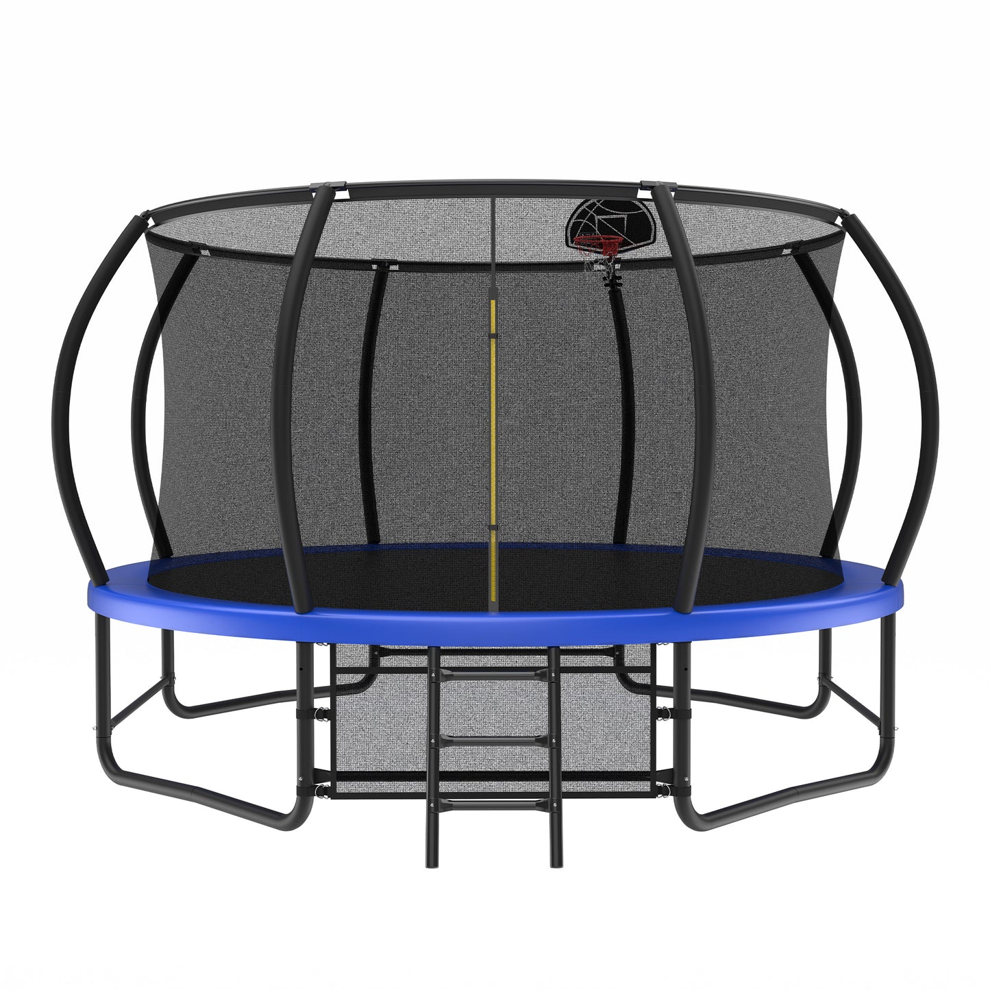 US Local 14 Foot Fenced Trampoline - Leisure Trampoline With Ladder And Rust Proof Coating