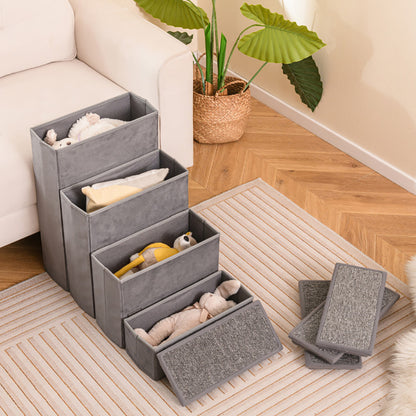 US Local 4-Step Dog Stairs Non-slip Foldable Dog Ramp With Adjustable Steps