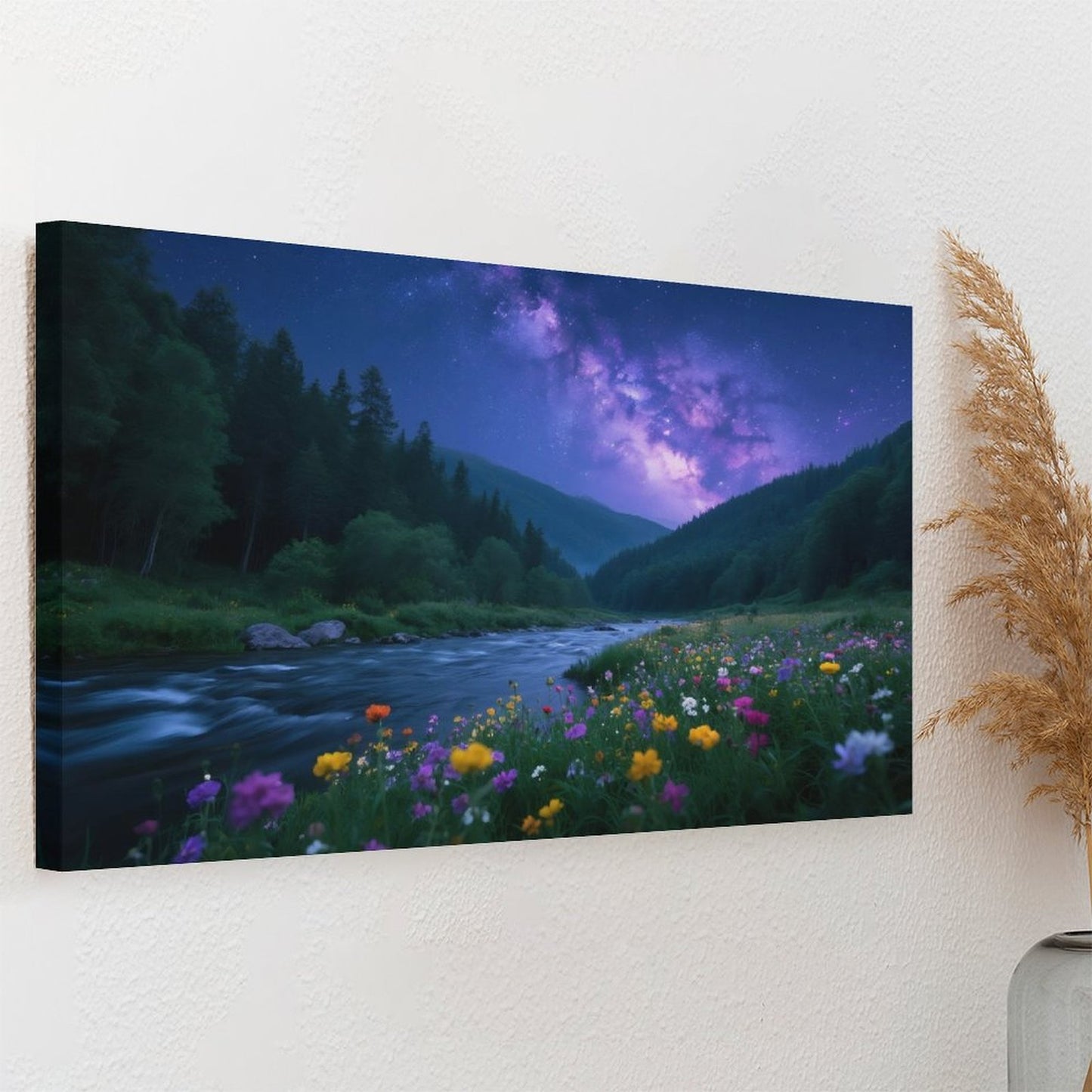 Decorative Interior Frame Painting Mountain-river-starry-summer-7