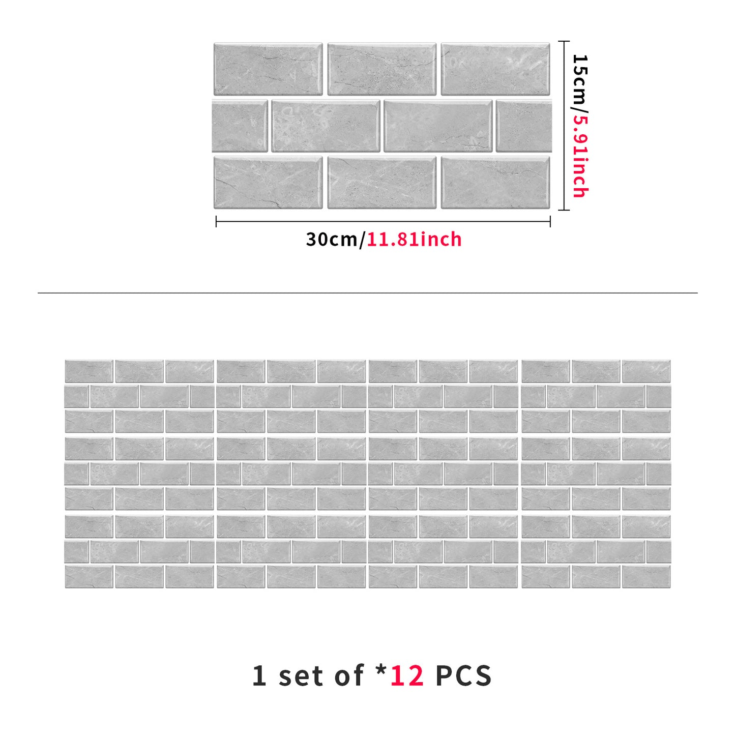 US Local Gray Marble Pvc Wall Stickers Tile Paste Peel And Stick Wallpaper Self-Adhesive Waterproof And Oil-proof Kitchen Bathroom DIY Modern Style Wall Stickers Wall Decor