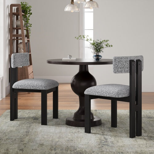 US Local Upholstered Armless Dining Chairs With Metal Legs  Set Of 2