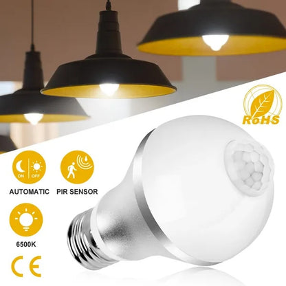 US Local E27 Motion Sensor Light Bulb 9W 5W 6500K Dusk To Dawn