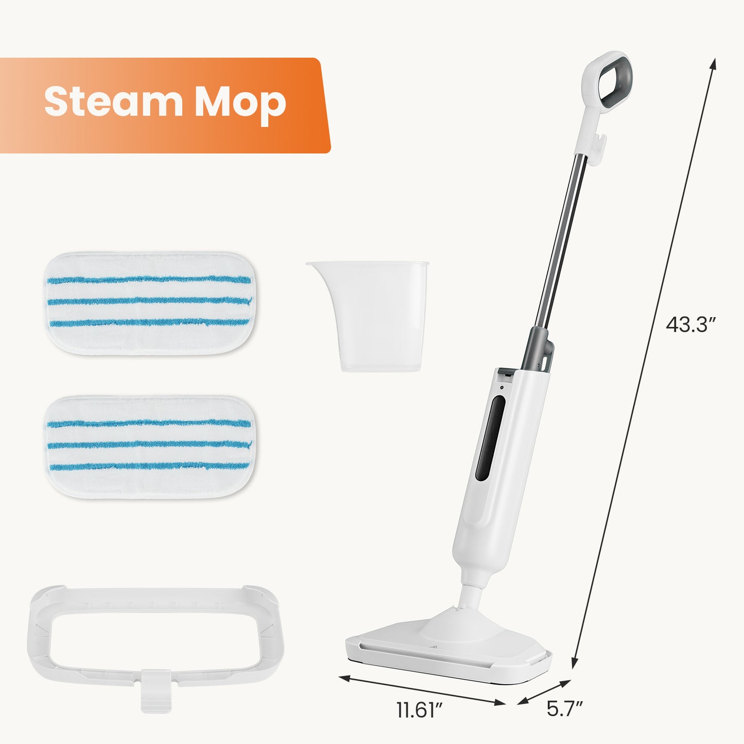 US Local Steam Mop For Floor Cleaning,Lightweight Floor Steamer Cleaner For Hardwood-Tile-Laminate Floors Carpet, 2 Washable Pad