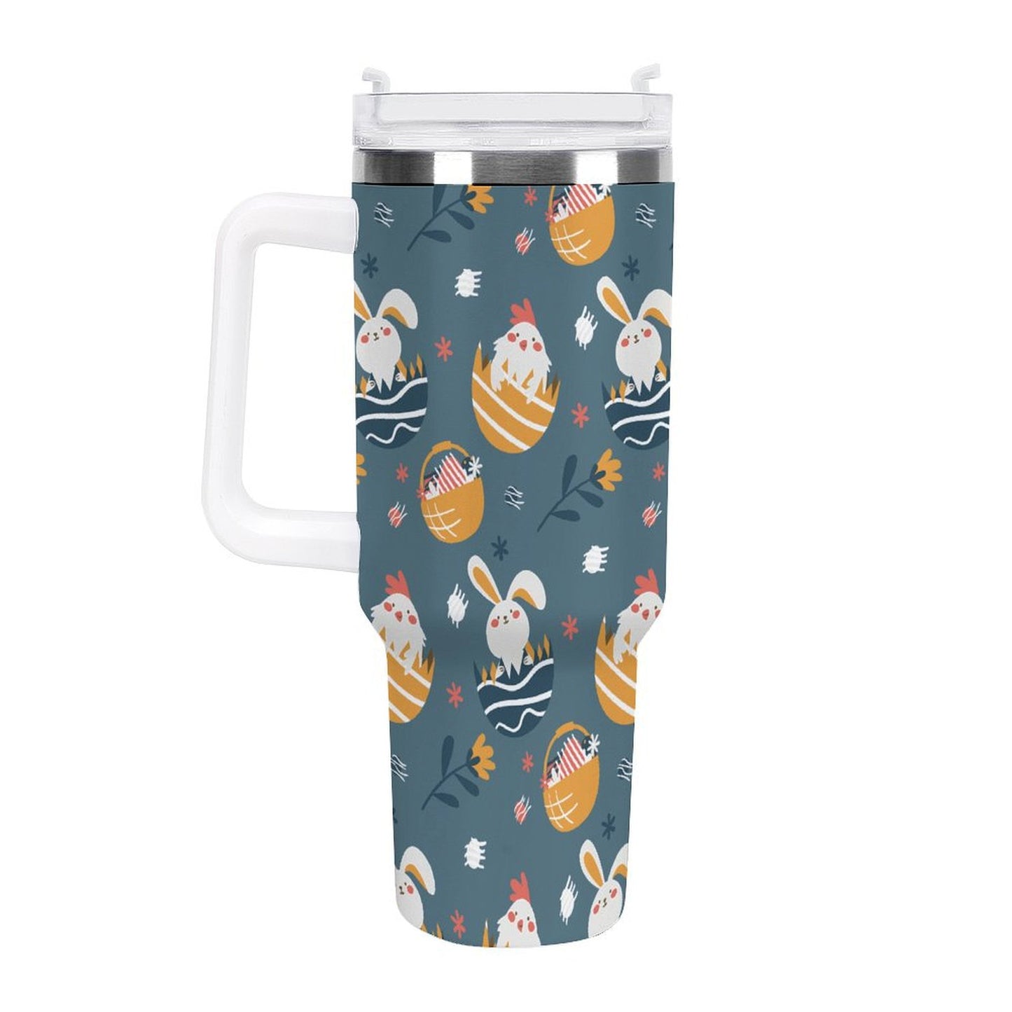 PHDT00537 POD US Local Tumbler 40oz Large Capacity Car Cup Easter, Egg, Rabbit, Chicken