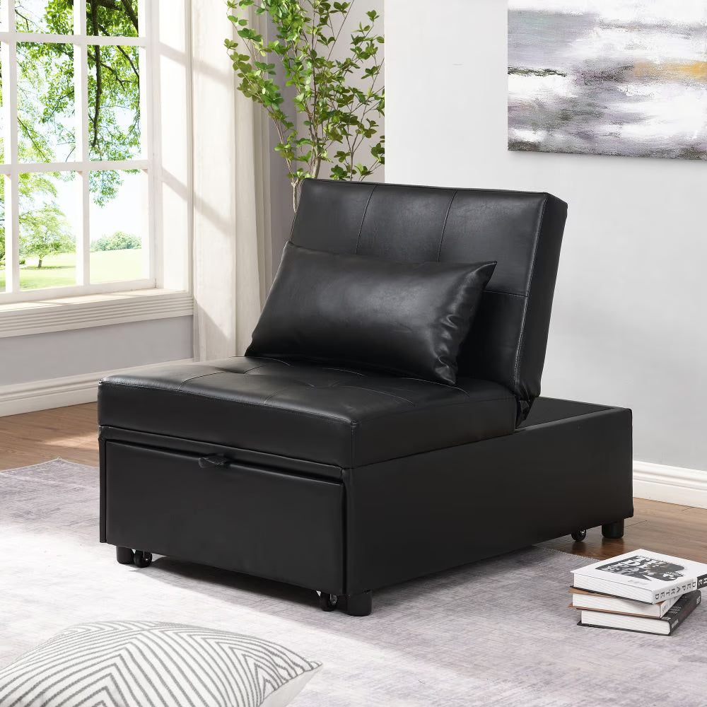 US Local Folding Ottoman Sofa Bed Gray