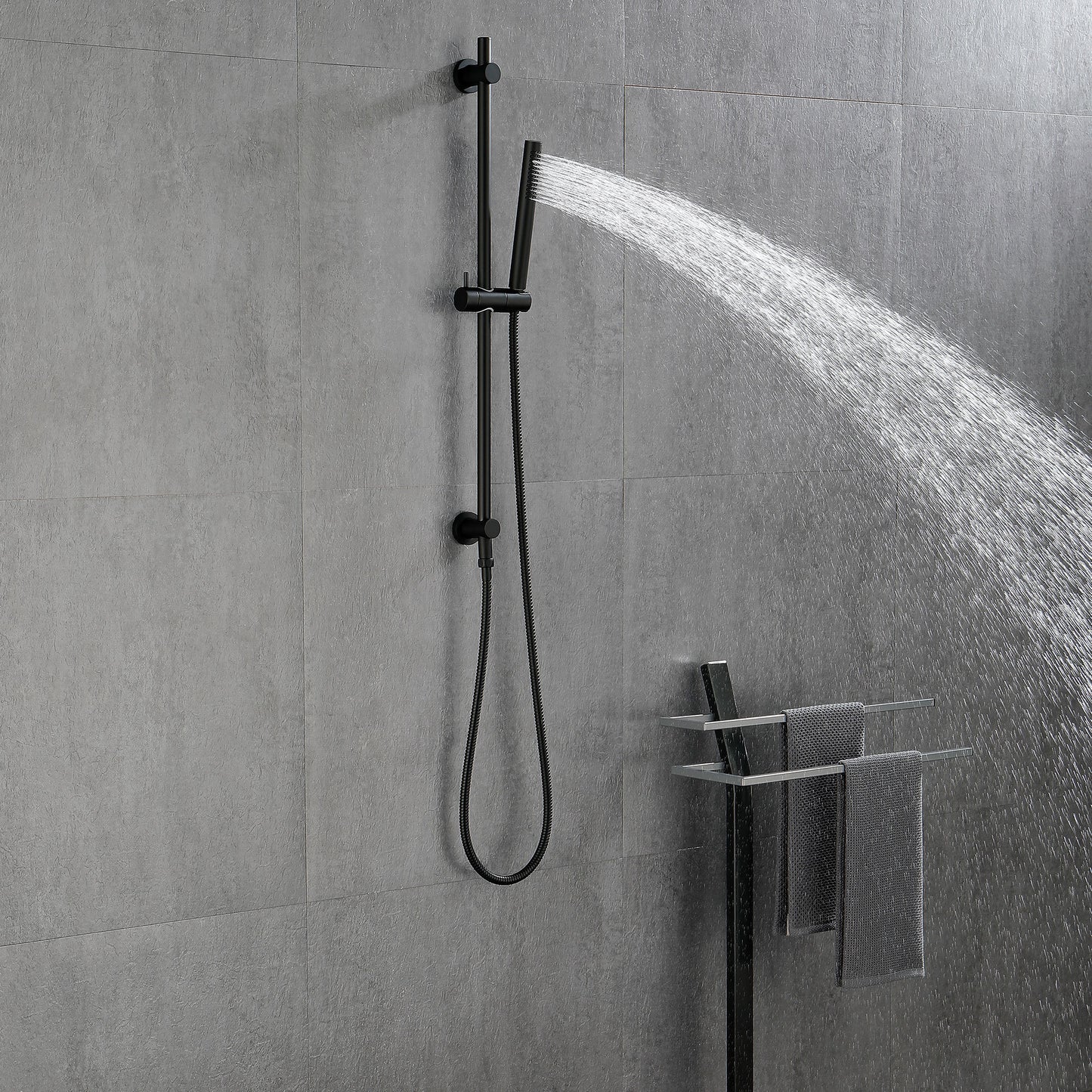 US Local Environmentally Friendly Handheld Showerhead With 28 Inch Slide Bar And 59 Inch Hose