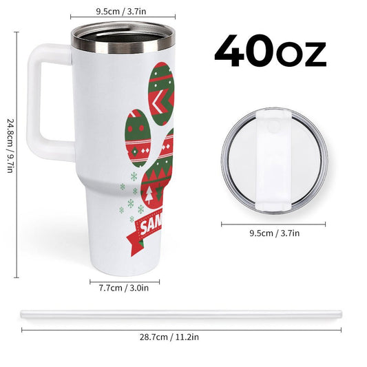 PHDT00299 POD US Local Tumbler 40 oz Large Capacity Car Cup Christmas Paw