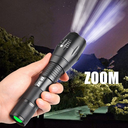 US Local Portable Mini Flashlight LED ZOOM Torch Hunting Zoomable Flashlight Torch Light