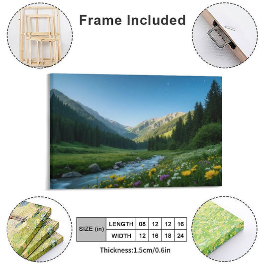 Decorative Interior Frame Painting Mountain-river-starry-summer-1
