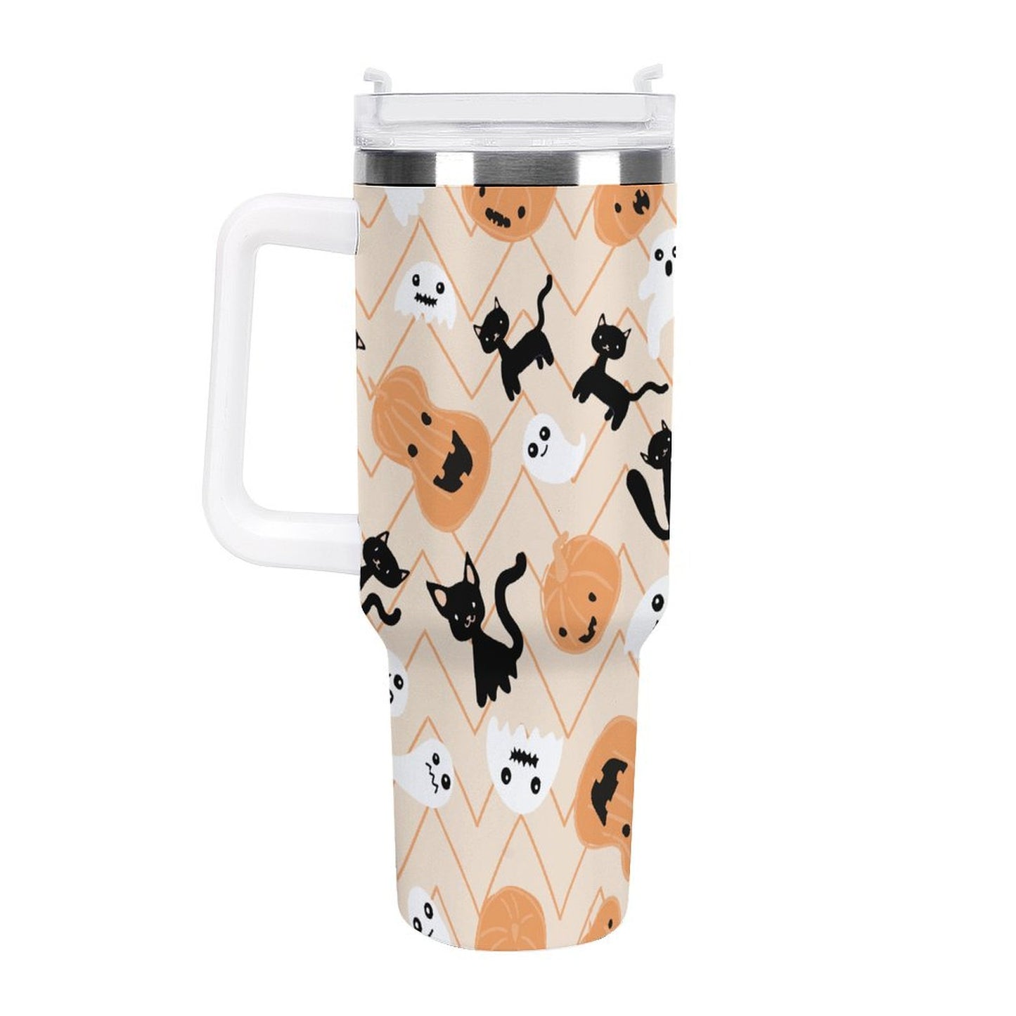 POD US Local Tumbler 40 oz Large Capacity Car Cup Halloween, Cat, Pumpkin