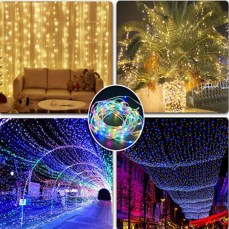 US Local LED Rope Lights Outdoor, RGB Remote Control Fairy String Lights Plug In With 200 LEDs, Super Durabl