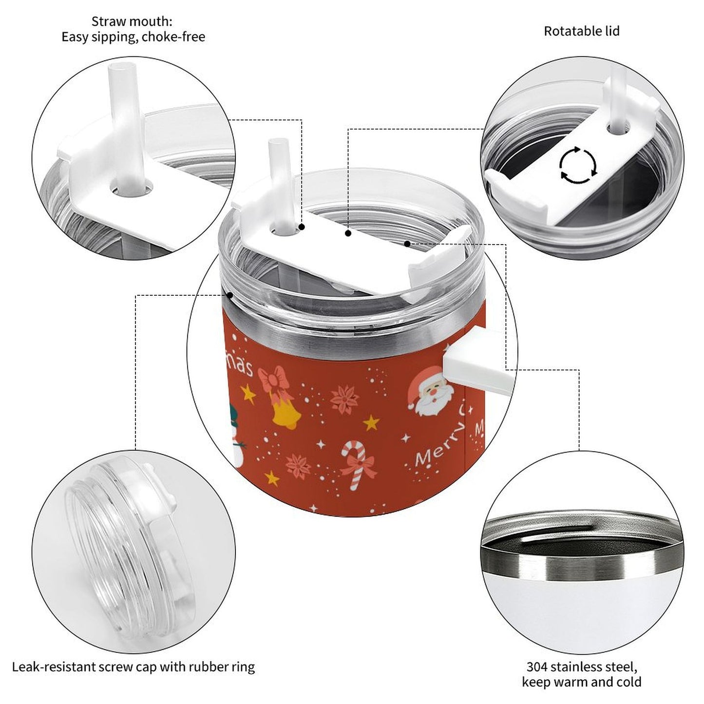 PHDT00005 POD US Local Tumbler 40 oz Large Capacity Car Cup Christmas